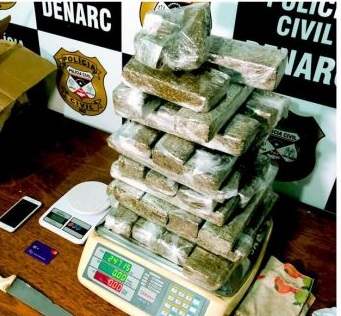 Denarc preende suspeito com quase 25 Kg de maconha