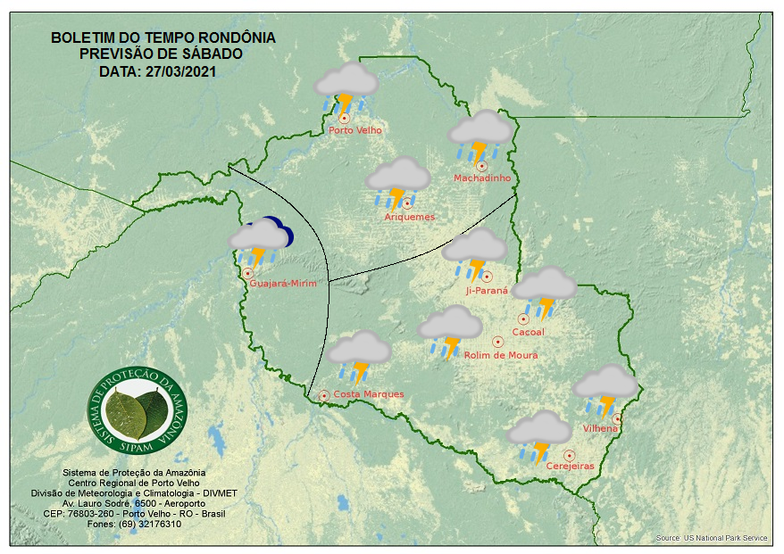 Confira a previsão do tempo para este fim de semana em Rondônia 