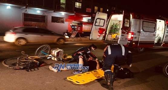 Idoso fica estado grave após ser atropelado com violência por motociclista
