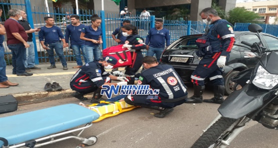 Acidente envolvendo três motos deixa motociclistas feridos na capital 