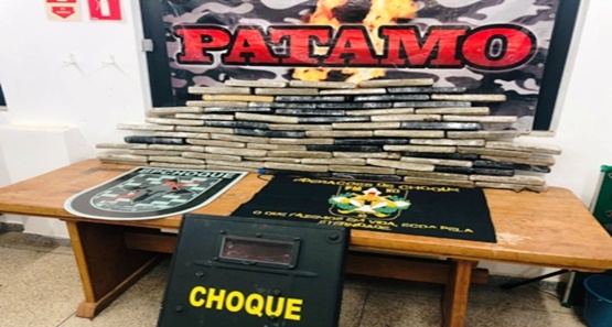 Policiais do Batalhão de Choque apreendem 65kg de maconha, na Zona Leste da capital