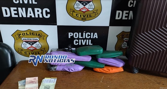 Mulher é presa com 10 kg de droga em hotel próximo a rodoviária da capital 
