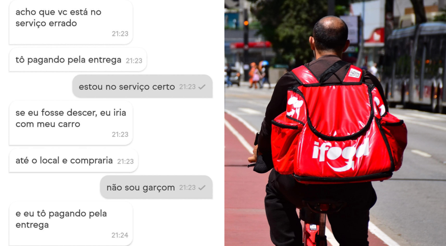 Entregador tem que subir? Discussão entre motoboy e cliente reacende debate na web
