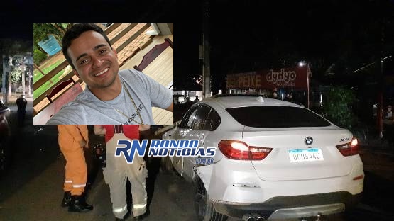Motorista de BMW bate em caminhão parado e morre na hora, no centro da capital