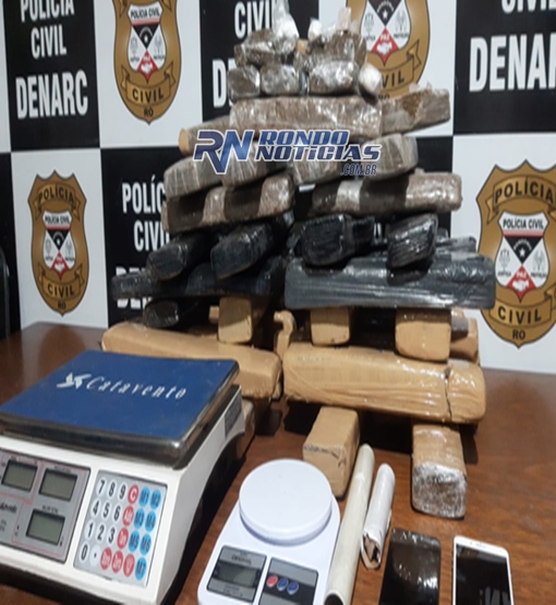 Policiais do Denarc prendem jovem de 22 anos com 40 quilos de maconha em Porto Velho