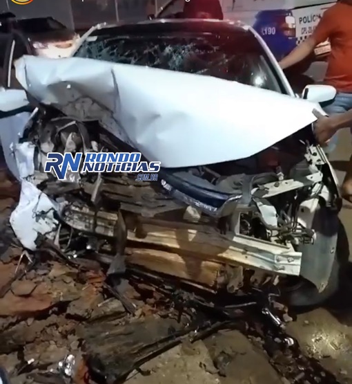 Motorista perde  controle e causa grave acidente com duas pessoas feridas