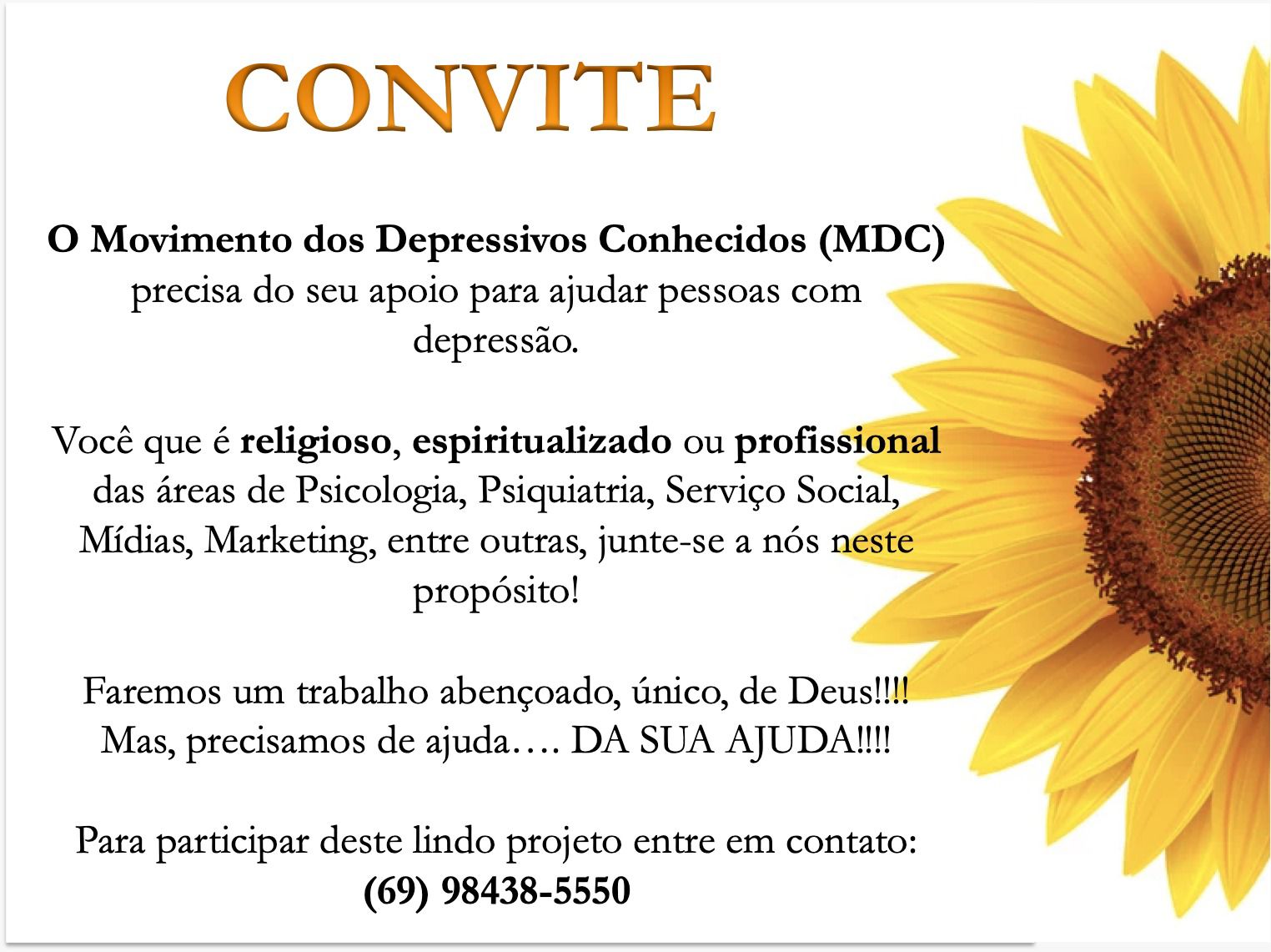 Movimento dos Depressivos Conhecidos divulga logomarca e pede apoio 