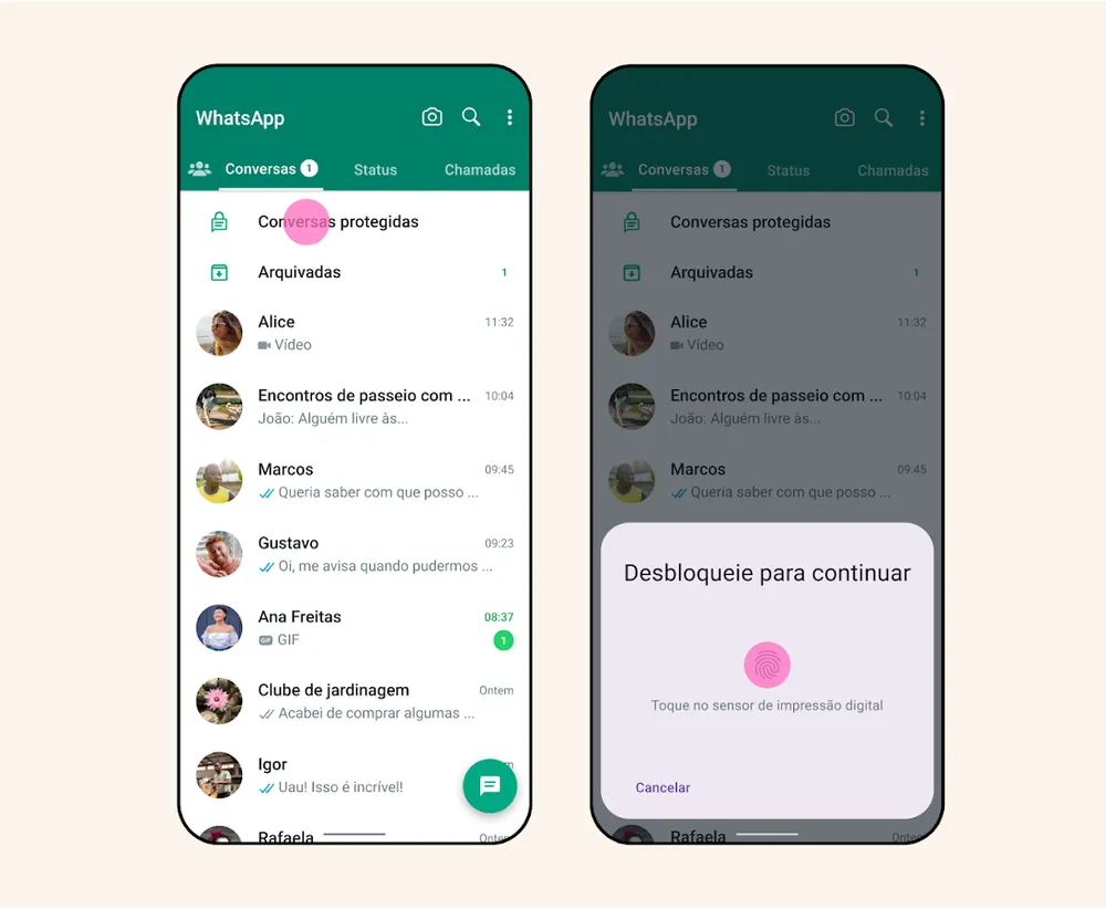 WhatsApp ganha recurso para proteger conversas com senha ou biometria; veja como usar