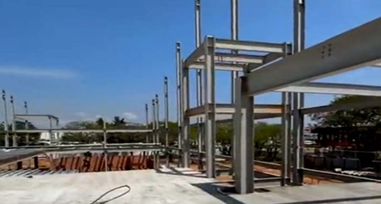 Construção da primeira laje dá início ao primeiro andar da rodoviária de Porto Velho