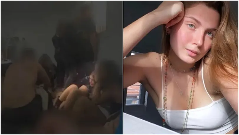 Imagem mostra Bruna Valeanu, morta em rave pelo Hamas, encolhida em bunker