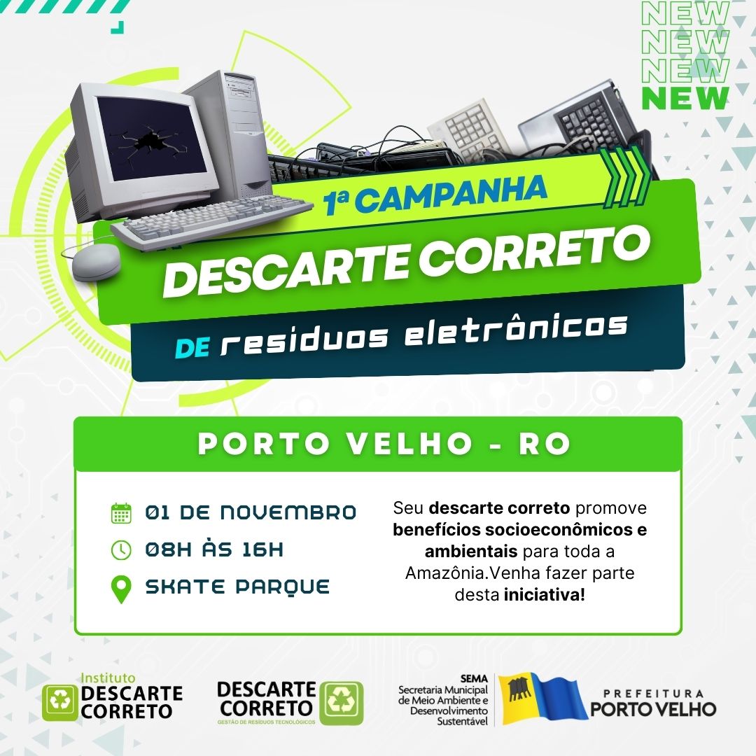 Prefeitura realiza 1ª Campanha de Descarte de Resíduos Eletrônicos
