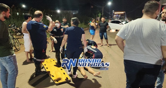 Motociclista colide com ciclista e ambos ficam em estado grave
