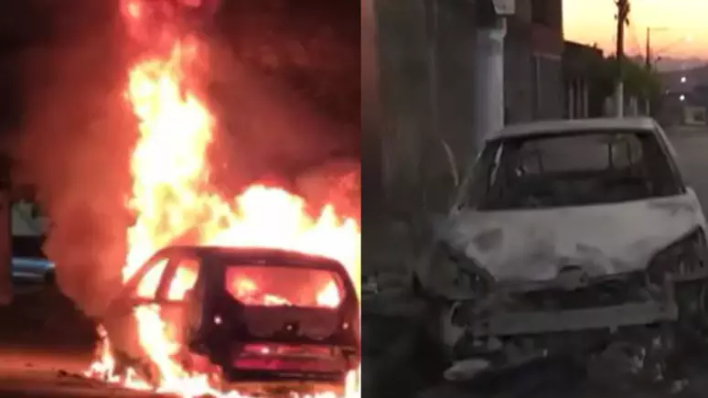 Mulher descobre traição do marido na madrugada e põe fogo no carro para se vingar 