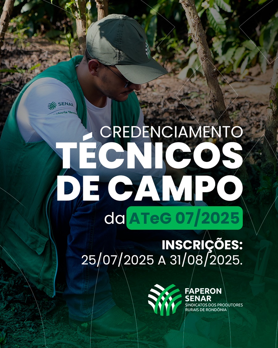 SENAR-RO lança edital de credenciamento para serviços de Assistência Técnica