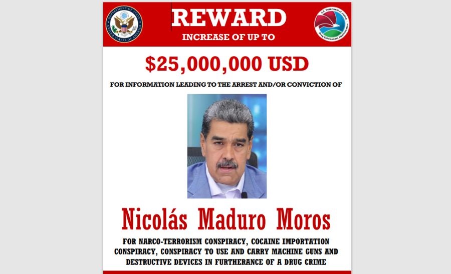 Governo dos EUA oferece R$ 140 milhões por informações sobre Nicolás Maduro