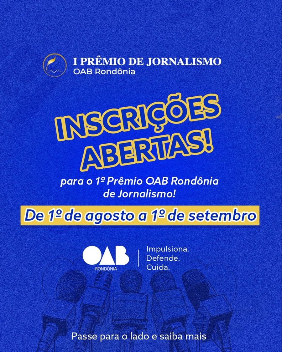 1º Prêmio OAB Rondônia de Jornalismo valoriza profissionais e estudantes da comunicação 