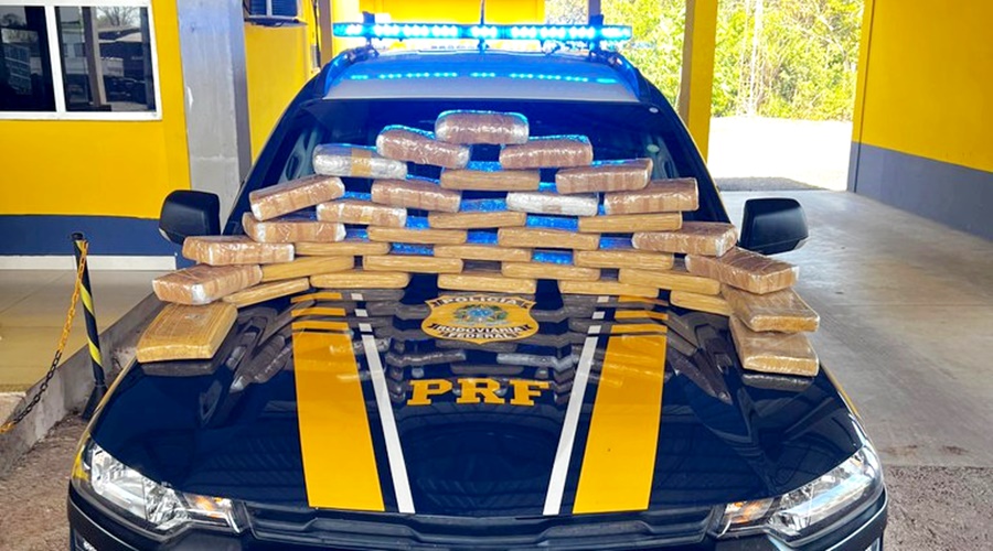 PRF em Rondônia, após troca de informações com a PF, apreende 37,5 kg de entorpecentes 