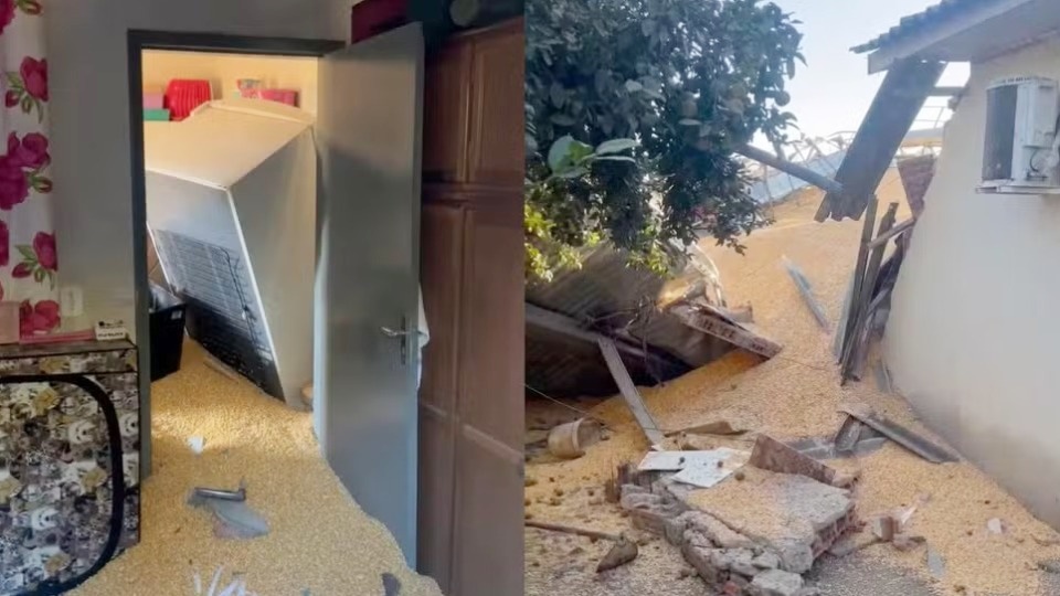 Queda de silo em fazenda de Vilhena causa destruição e mortes de animais
