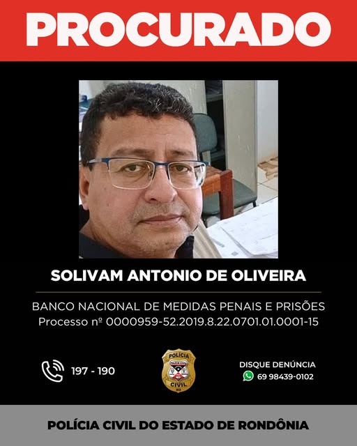 Polícia Civil procura sindicalista acusado de estupro de vulnerável em Rondônia