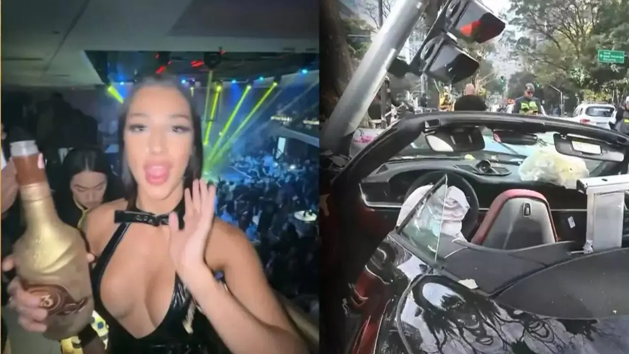 Bia Miranda e Gato Preto sofrem acidente de carro em São Paulo; veículo ficou destruído
