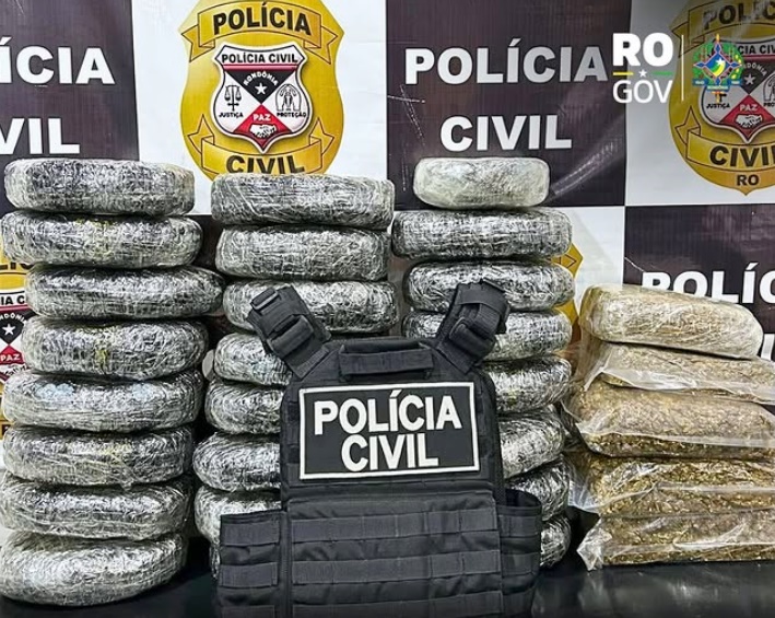 Polícia Civil apreende 30 quilos de maconha no município de São Miguel do Guaporé