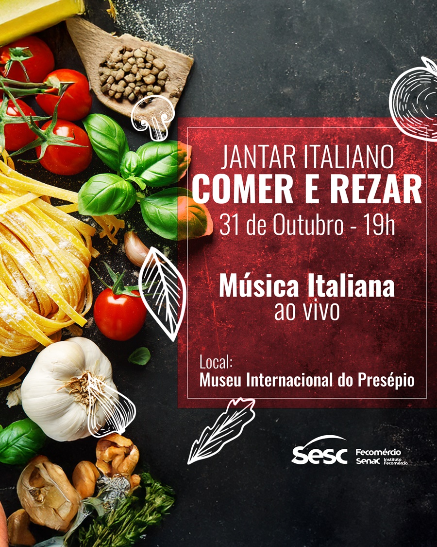 Sesc Rondônia realiza jantar temático ‘Comer e Rezar’ no Museu Internacional do Presépio