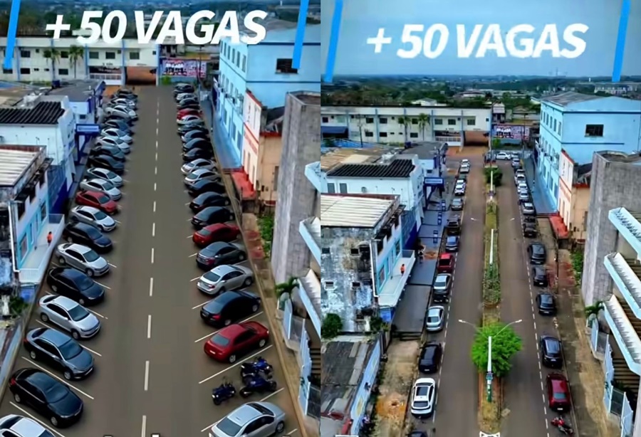 Rua Irmã Capelli terá vagas em 45° para melhorar trânsito e comércio próximo à av. 7 de Setembro