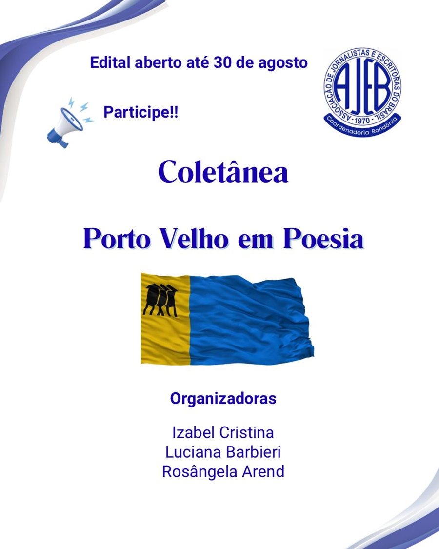 AJEB-RO lança edital da coletânea literária “Porto Velho em poesia”