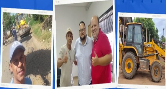 Vereador Júnior Queiroz destaca início de obras de tapa-buracos no bairro Nova Floresta