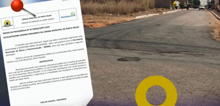Vereador Júnior Queiroz destaca ação de tapa-buracos no bairro Planalto