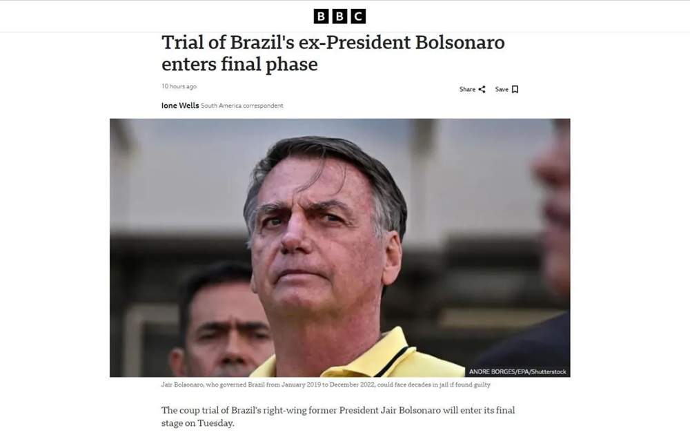 Imprensa internacional repercute início do julgamento de Jair Bolsonaro no Supremo 
