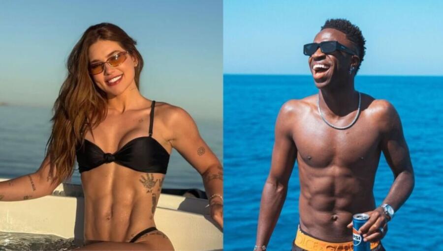 Virginia Fonseca exibe buquê em jatinho após ser flagrada com Vini Jr. em festa na Espanha
