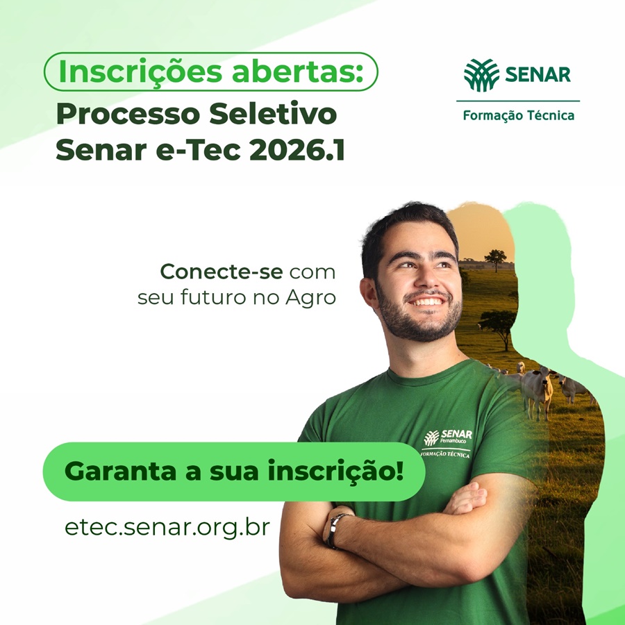 SENAR abre inscrições com 360 vagas para cursos técnicos de nível médio em Rondônia