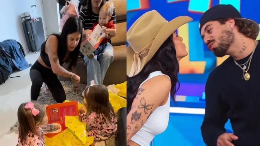 Depois de assumir romance, Ana Castela faz surpresa para filhos de Zé Felipe; assista
