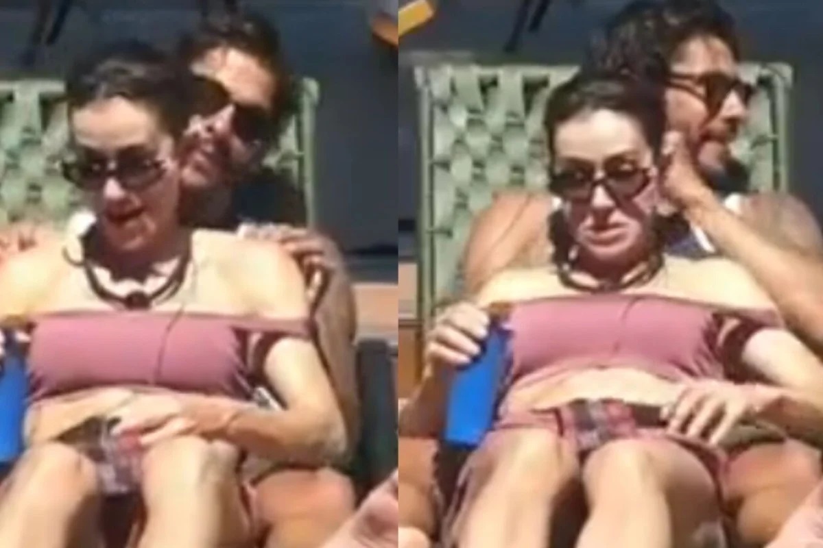 Casada, Michelle Barros troca afeto com outro homem na piscina da Fazenda 17