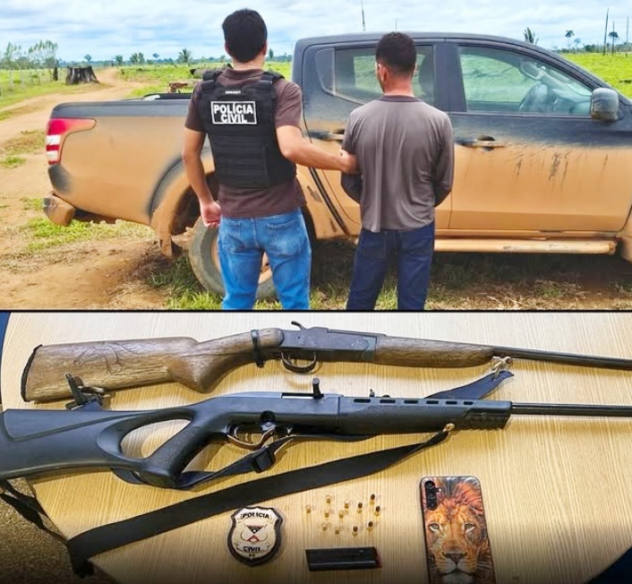 PCRO prende suspeito de tentar matar companheira e apreende armas de fogo 