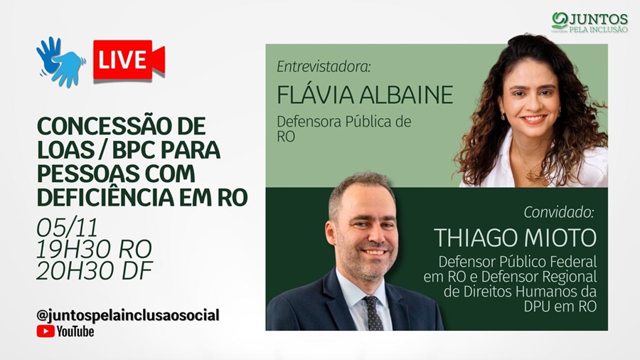 Live discute concessão do LOAS/BPC para pessoas com deficiência em Rondônia