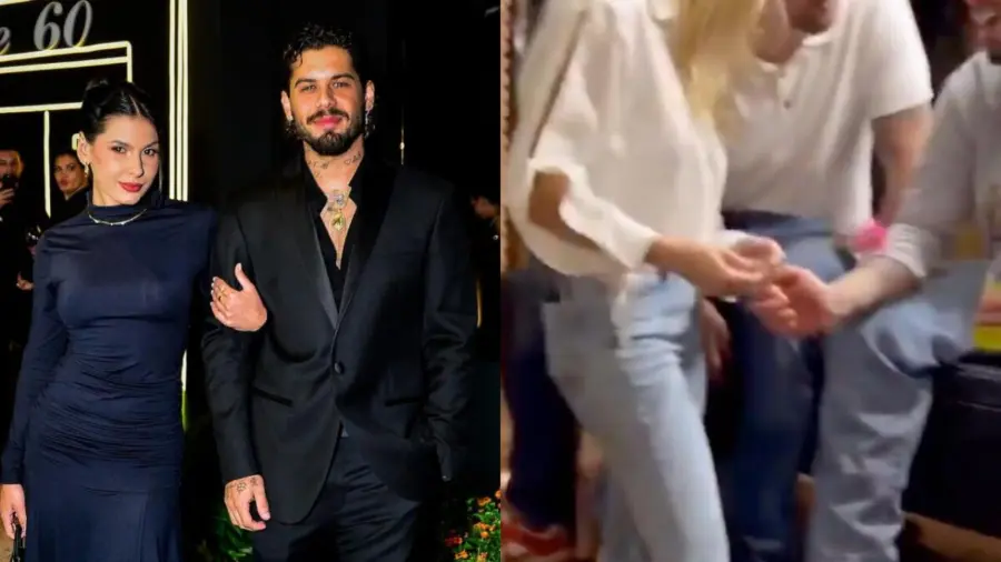 Cantor Zé Felipe é detonado após ser flagrado acariciando a mão de loira misteriosa
