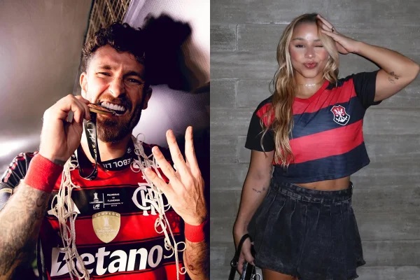 Léo Pereira e Flávia Saraiva saem juntos após festa do título do Flamengo, diz perfil
