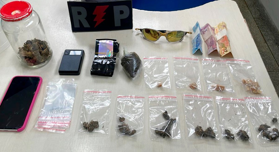 Polícia Militar apreende drogas e detém suspeito no Jardim das Seringueiras