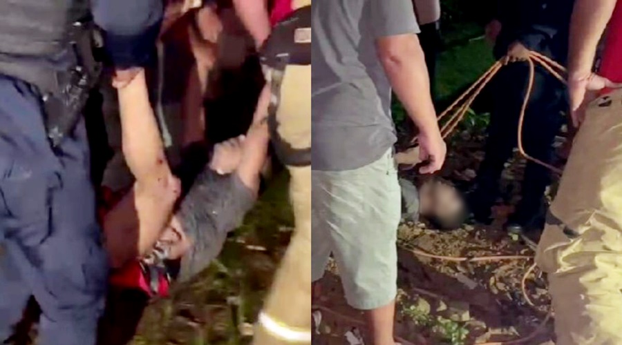 Homem é resgatado pelos Bombeiros após cair em ribanceira na zona Sul 