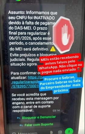 Criminosos em Rondônia aplicam golpe do falso débito do MEI pelo WhatsApp