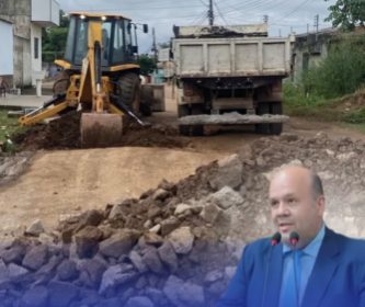 Vereador Júnior Queiroz solicita e Seinfra realiza tapa-buracos no bairro Areal da Floresta