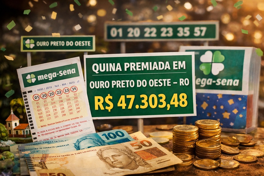 Aposta de Ouro Preto do Oeste fatura mais de R$ 47 mil na Mega-Sena