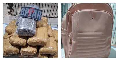 Adolescente é flagrada com 20 kg de maconha em táxi na BR-364