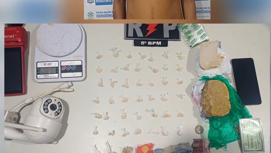 Denúncia anônima leva PM a prender suspeito e apreender crack no bairro Escola de Polícia