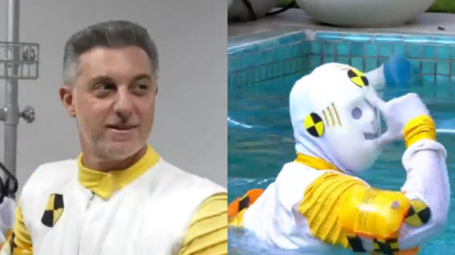 Huck visita BBB 26 de dummy, pula na piscina e sofre críticas nas redes: "Cara sem graça"
