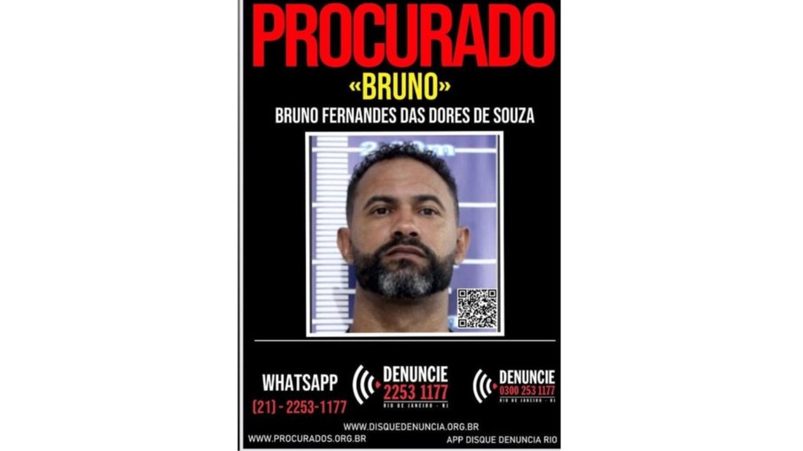 Justiça estampa rosto do goleiro Bruno em cartaz após ser considerado foragido: "Procurado"
