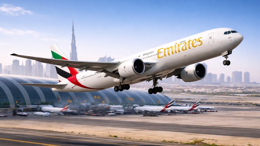 Emirates retoma parte dos voos após suspensão temporária em Dubai devido a guerra

