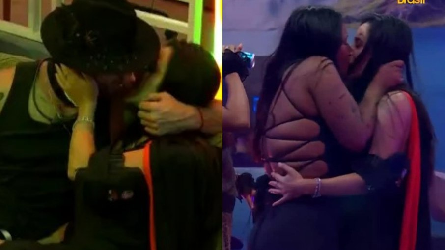 Jordana beija Jonas e dá selinho em Chaiany em festa do líder no BBB 26: "Pegou fogo"
